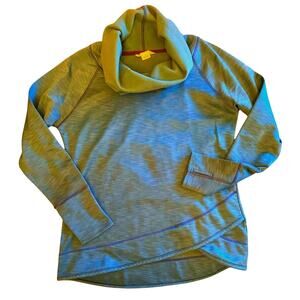 Ascend Teal Pro-Knit Funnel Cowl Neck Winter Sweatshirt Large